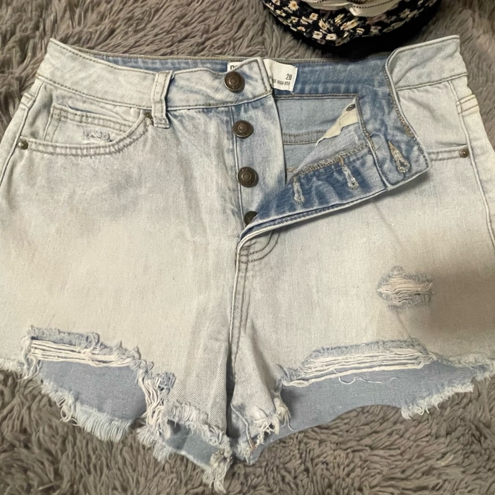 RSQ Jeans Light Blue Distressed Denim Shorts